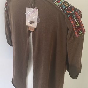 URBAN OUTFITTERS ECOTE BROWN OPEN BACK TRIBAL L